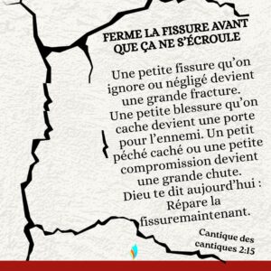 FERME LA FISSURE AVANT QUE ÇA NE S’ÉCROULE